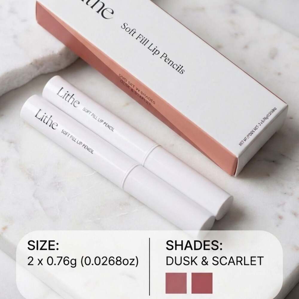 Lithe Soft Fill Lip Pencils Duo Dusk and Scarlet